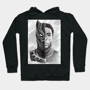 Black Panther face drawing superhero Hoodie